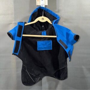 Blueberry Pet Dog SZ 14” Blue Waterproof Hooded Rain Jacket Soft Windbreaker